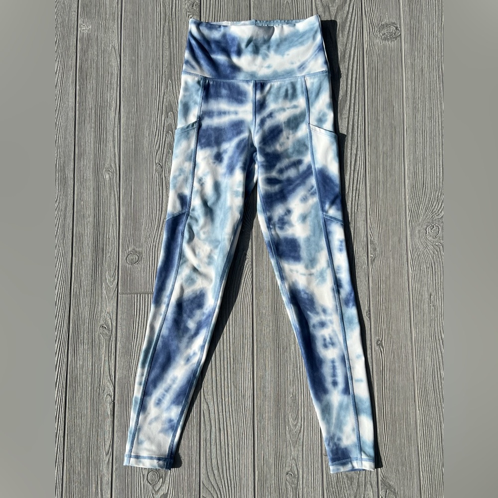 American Eagle Everything Pocket Legging Blue White Tie Dye High Rise XS